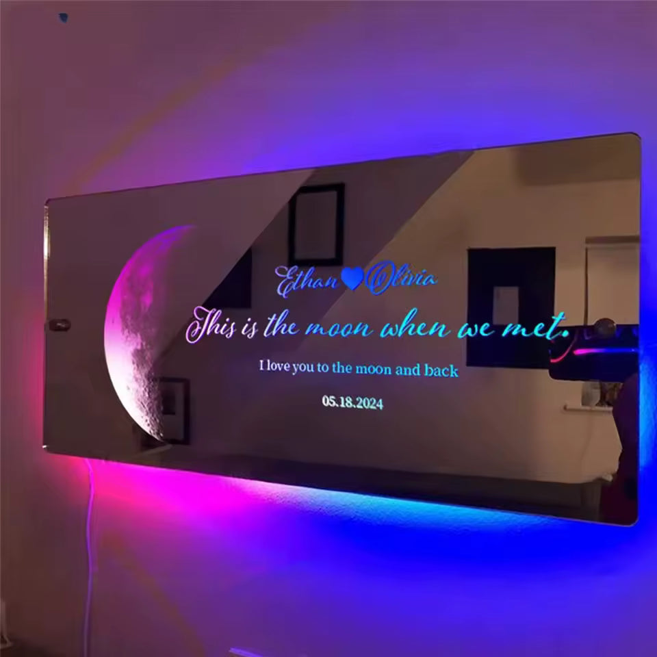 Specchio LED Personalizzato con Neon - Design su Misura