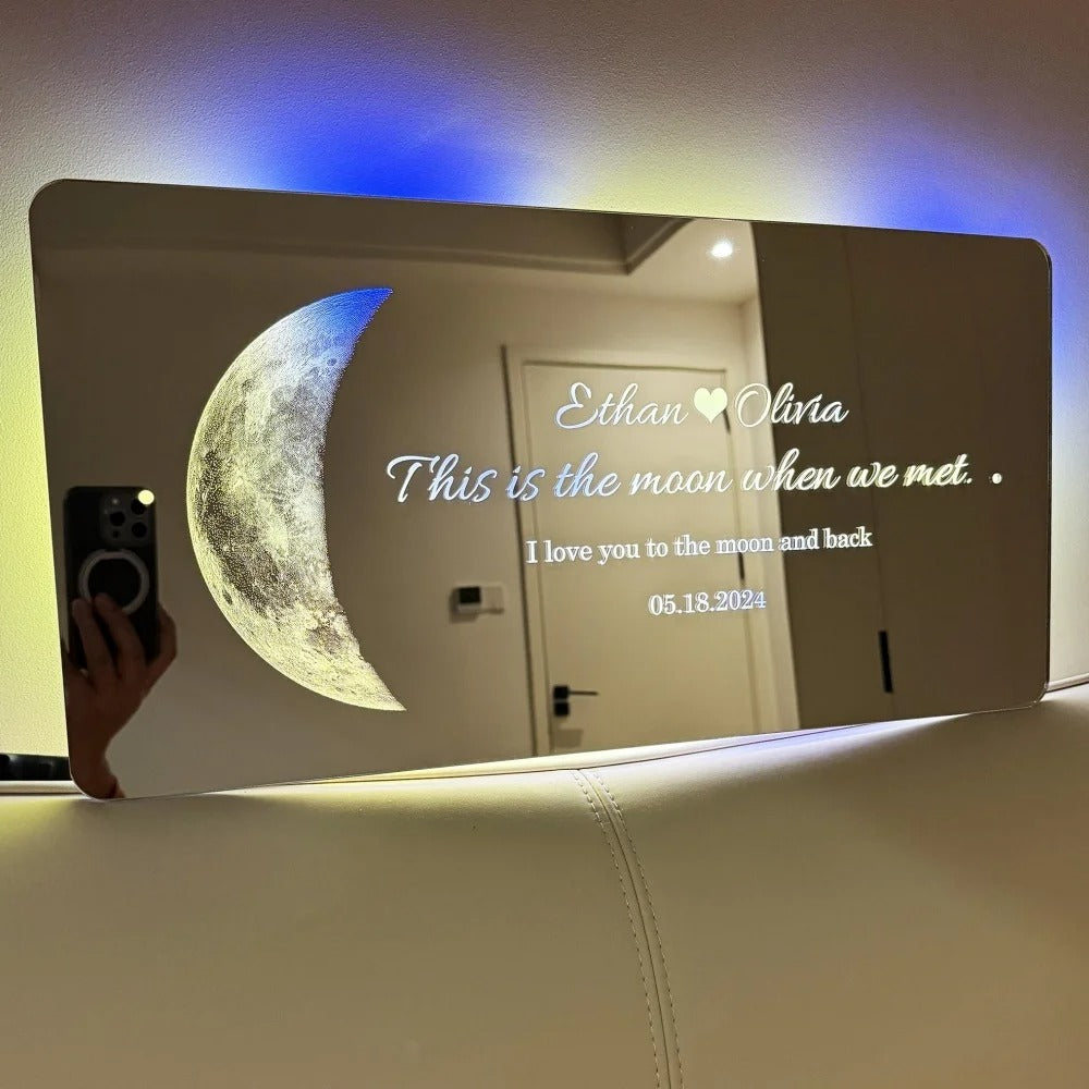 Specchio LED Personalizzato con Neon - Design su Misura